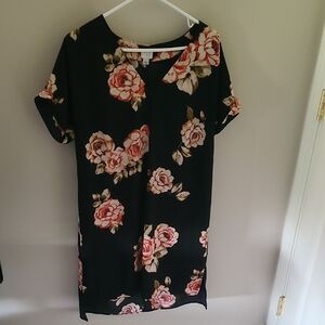 Floral Black Dress